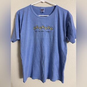 Anvil Light Blue Floral Tee